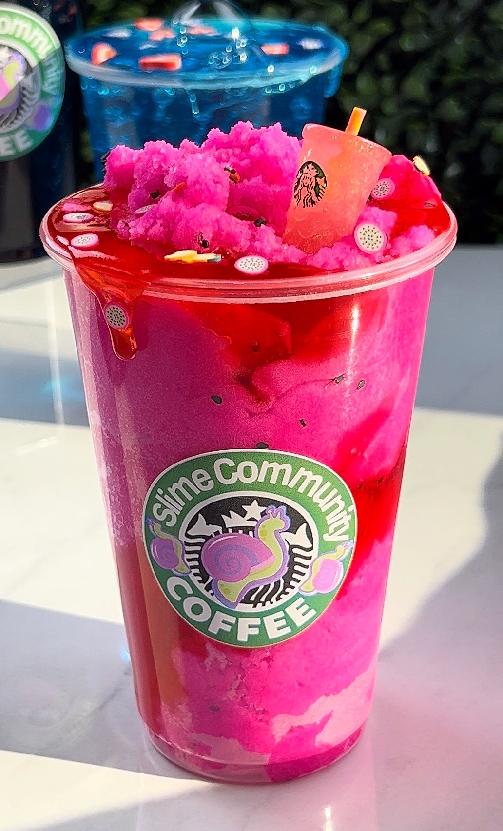 Frozen Mango Dragon Fruit Lemonade