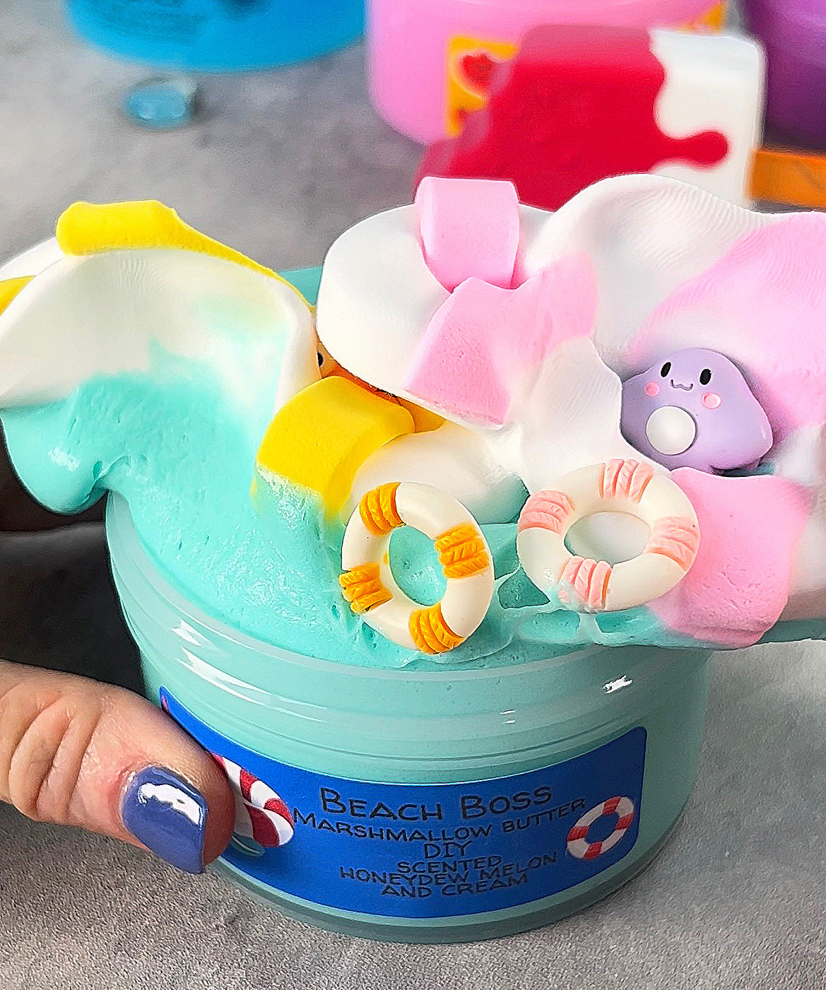 Beach Boss 6 oz. marshmallow butter slime with DIY clay add-in