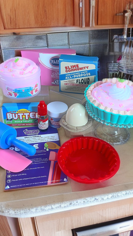 Slime Baking Kit-Strawberries & Cream Pie