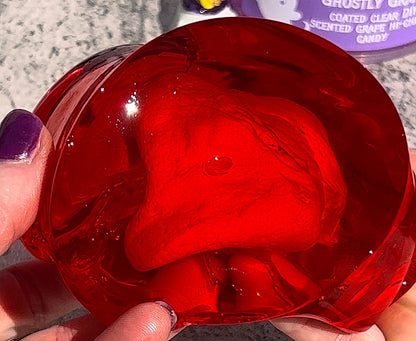 Walking Dead-A coated clear slime with a DIY clay brain