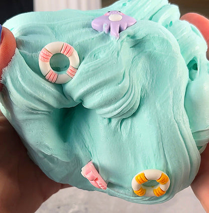 Beach Boss 6 oz. marshmallow butter slime with DIY clay add-in
