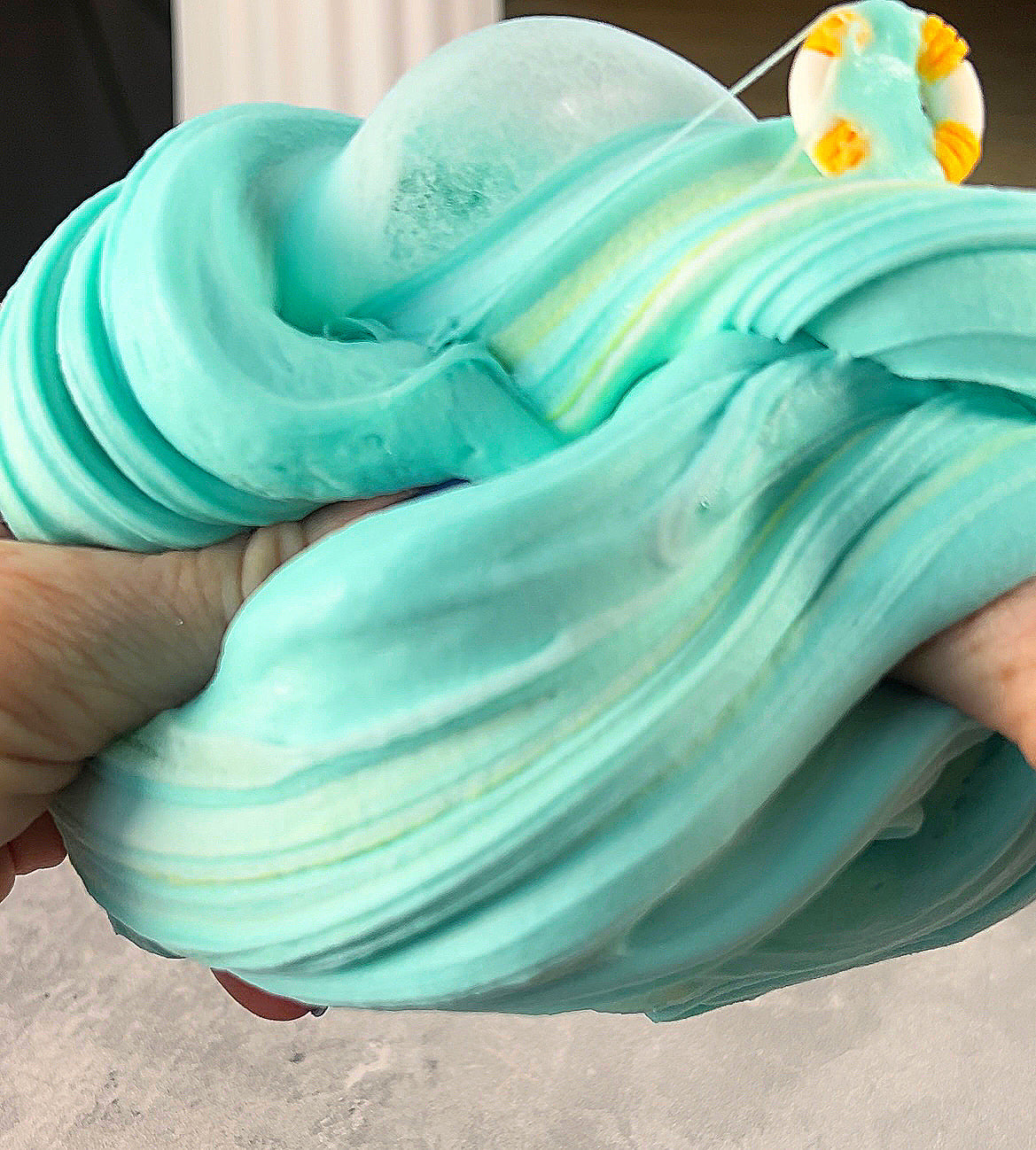 Beach Boss 6 oz. marshmallow butter slime with DIY clay add-in