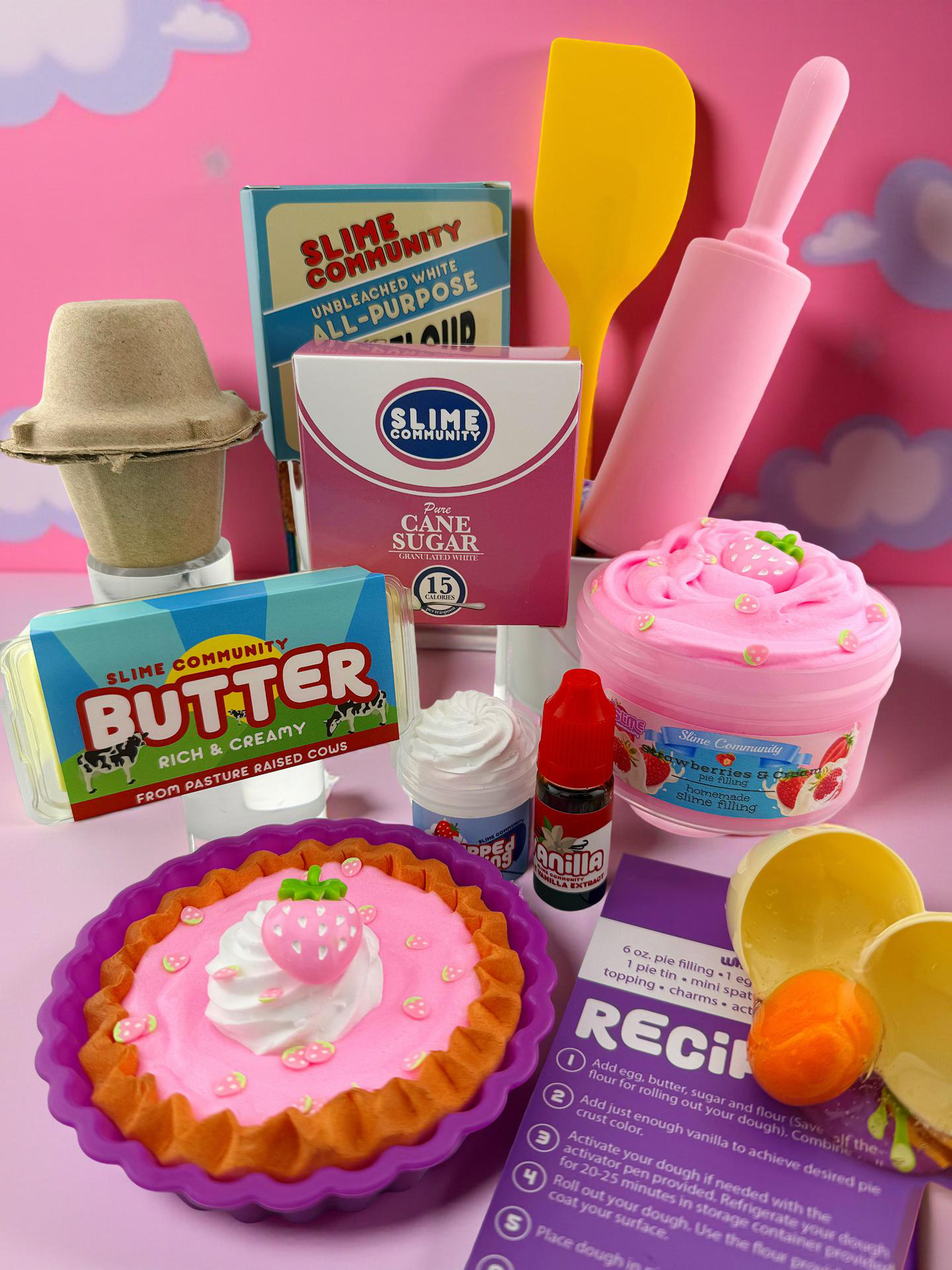 Slime Baking Kit-Strawberries & Cream Pie