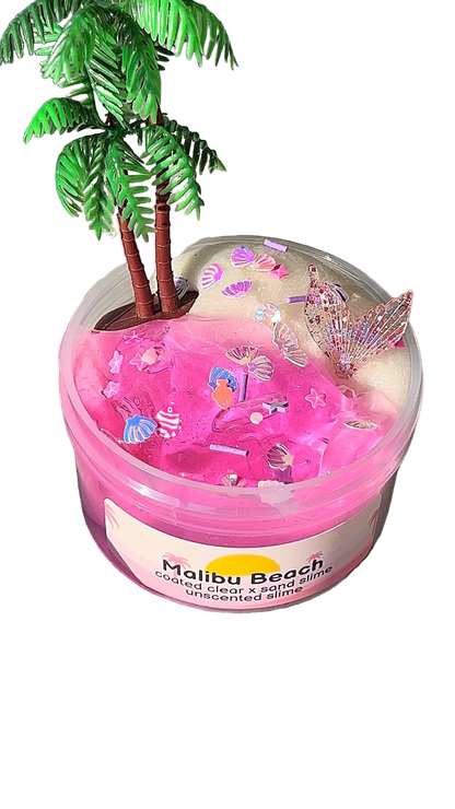 Malibu Beach sand slime and coated clear DIY