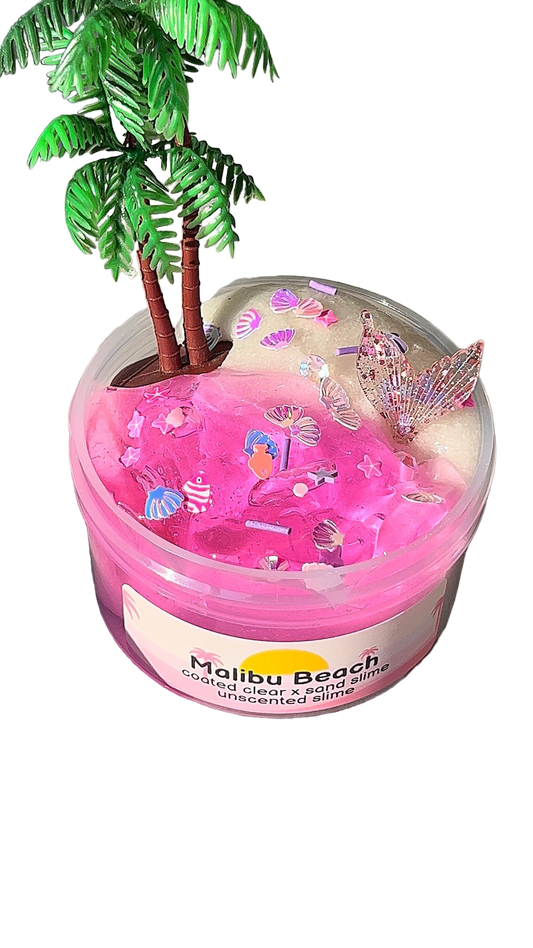 Malibu Beach sand slime and coated clear DIY