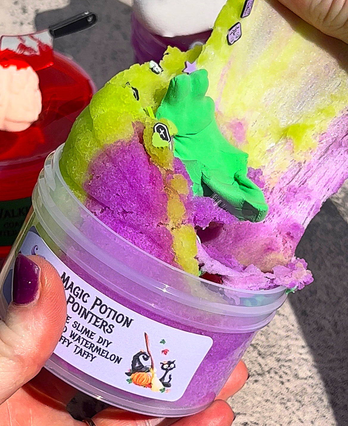 Magic Potion Pointers-A two toned icee slime with DIY clay