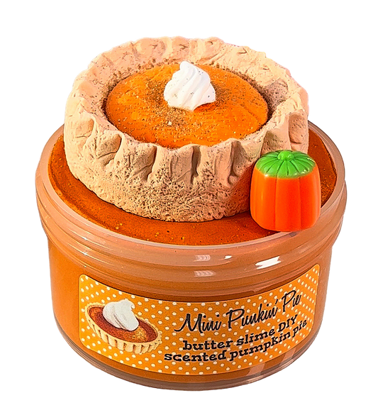 Mini Punkin' Pie-Butter slime with DIY clay add-in
