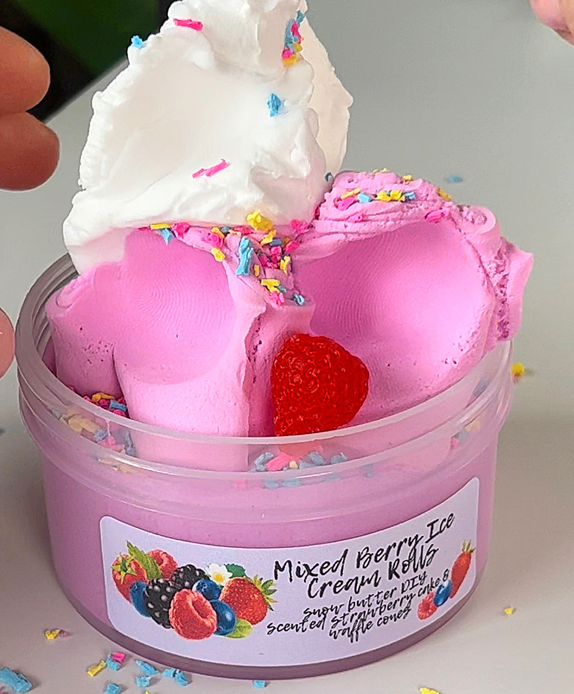 Mixed Berry Rolled Ice Cream