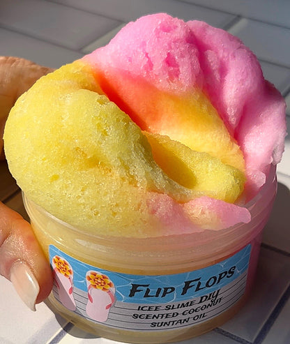 Flip Flops Icee Slime with clay DIY 6 oz. Jar