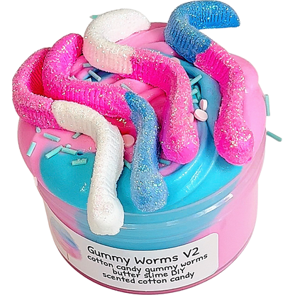 Gummy Worms V2 Cotton Candy Worms