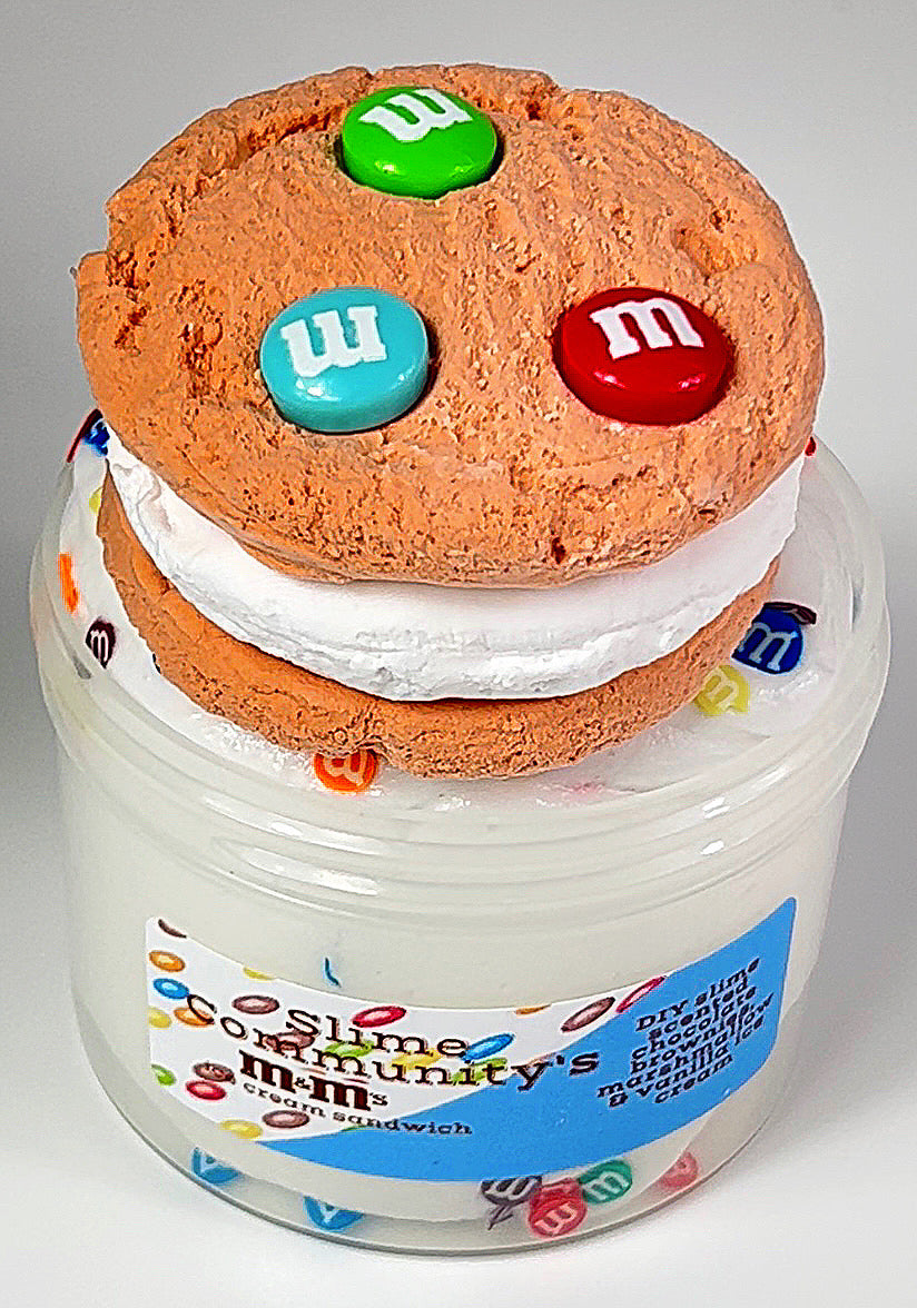 Slime M & M Ice Cream Cookie Sandwich DIY slime with clay component and 6 oz. jar of slime