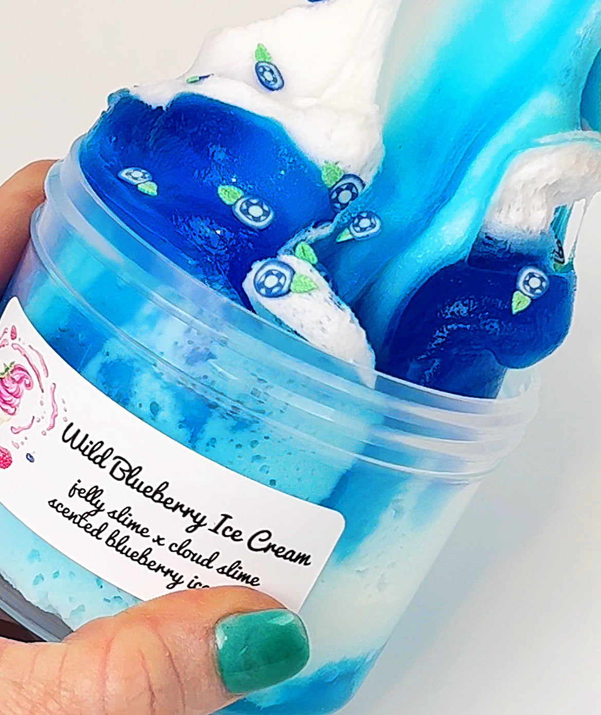 Wild Blueberry Ice Cream cloud slime and jelly slime 6 jar