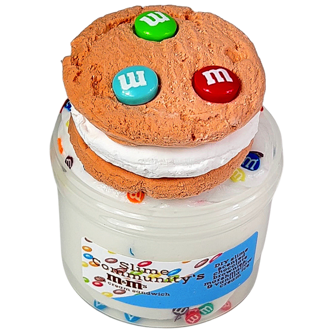 Slime M & M Ice Cream Cookie Sandwich DIY slime with clay component and 6 oz. jar of slime