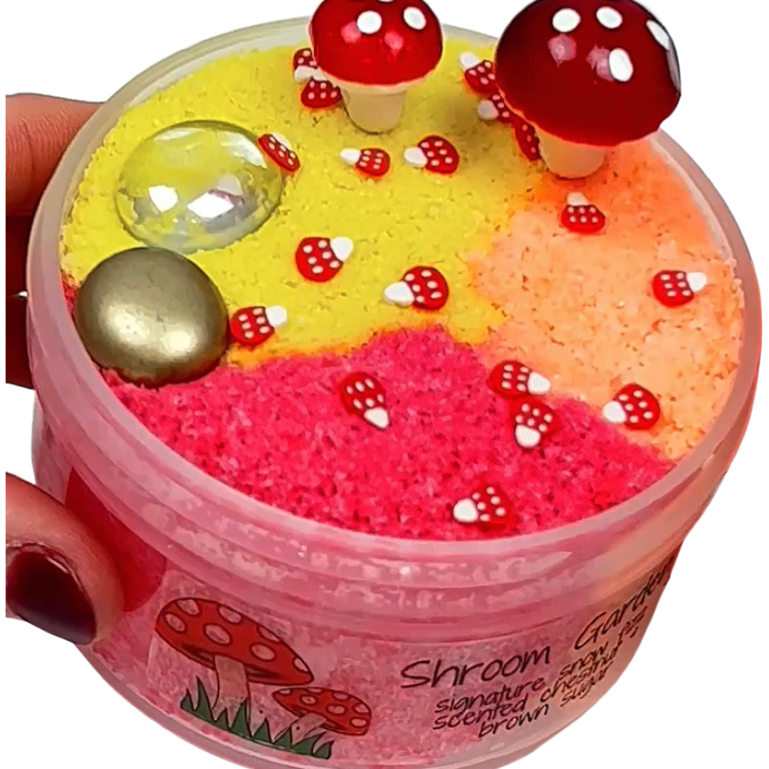 Shroom Garden snow fizz slime 6 oz jar